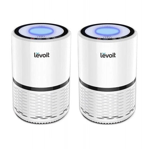 Purificador de Aire LEVOIT para Hogares con Fumadores, Alergias y Pelo de Mascotas, Filtro HEPA Verdadero, Silencioso para Dormitorio, Sistema de Filtración y Eliminadores de Olores, Humo, Polvo, Moho, Luz Nocturna, LV-H132, Paquete de 2