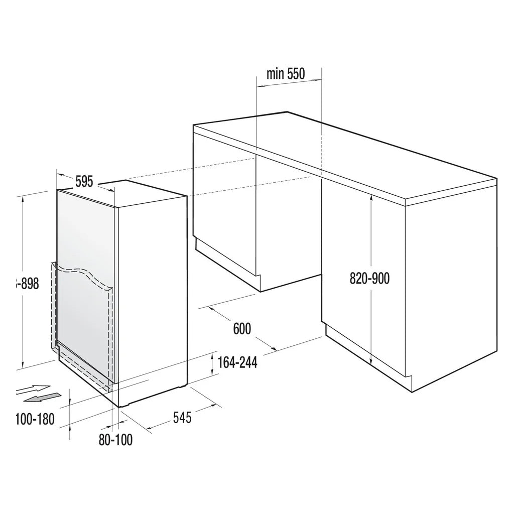 2025 Refrigerador Gorenje EB con puerta fija y control electrónico