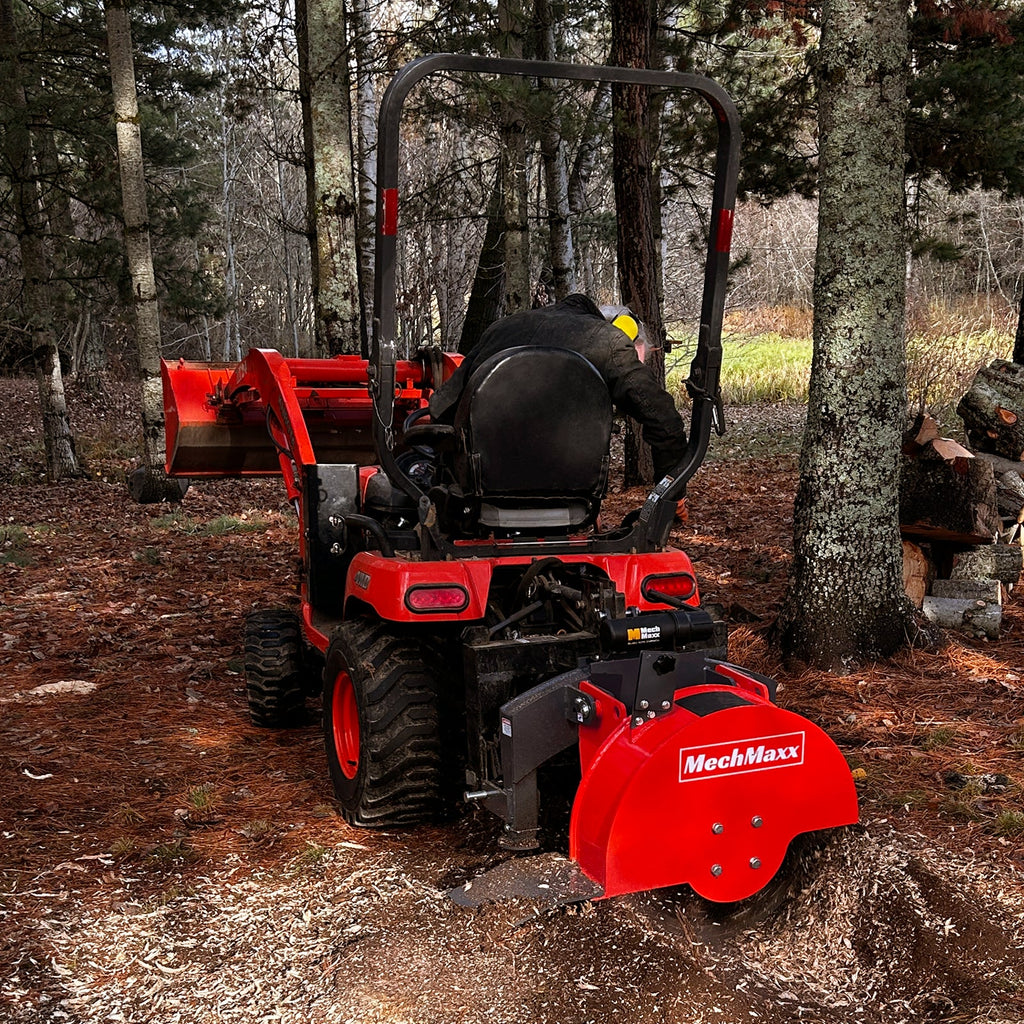 2025 Trituradora de Tocones MechMaxx SG24 – Enganche de 3 Puntos PTO con 34 Dientes de Carburo + Eje PTO Incluido