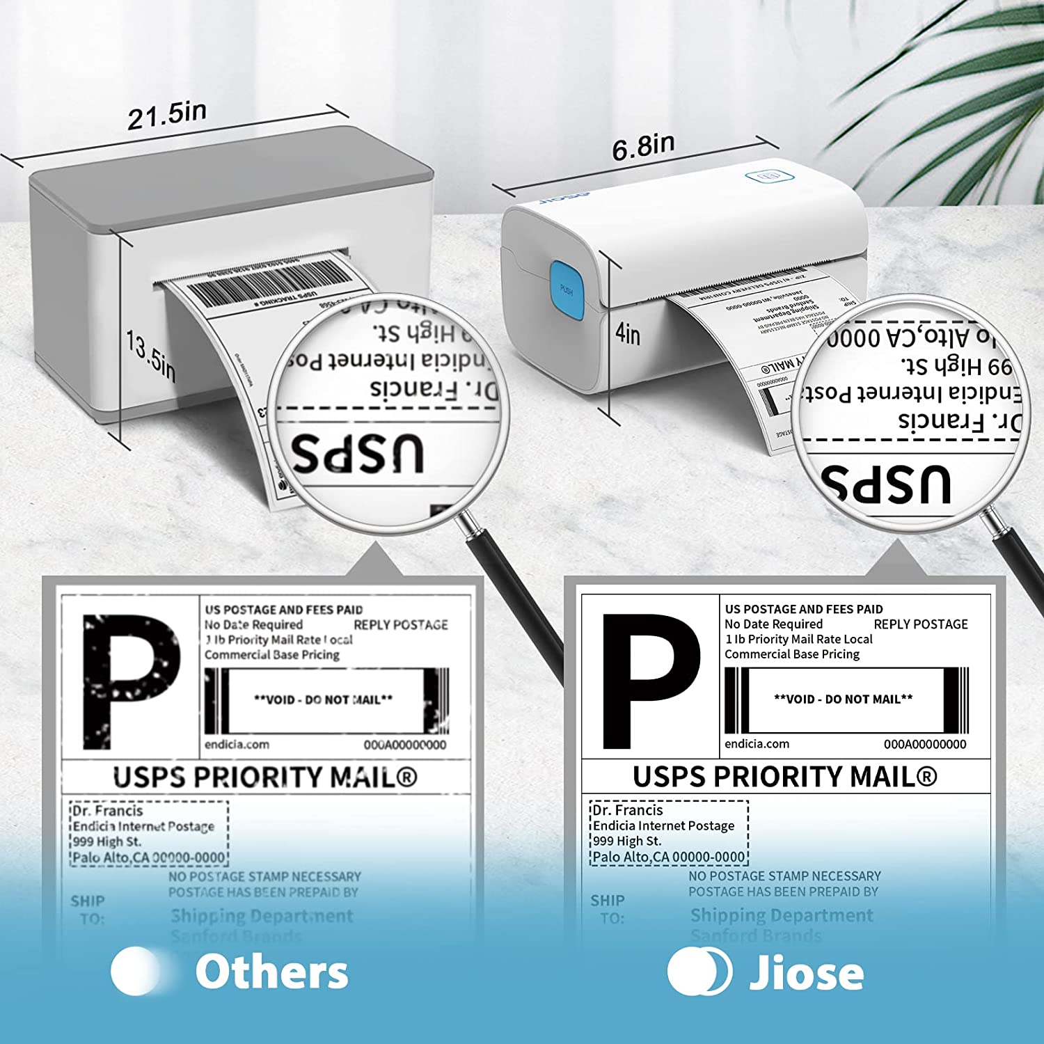 Impresora de Etiquetas de Envío Jiose, Máquina Térmica para Imprimir Etiquetas