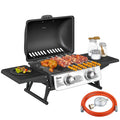 Barbacoa De Gas De Acero Inoxidable Abs Outsunny-101x48x41 Cm. Negro