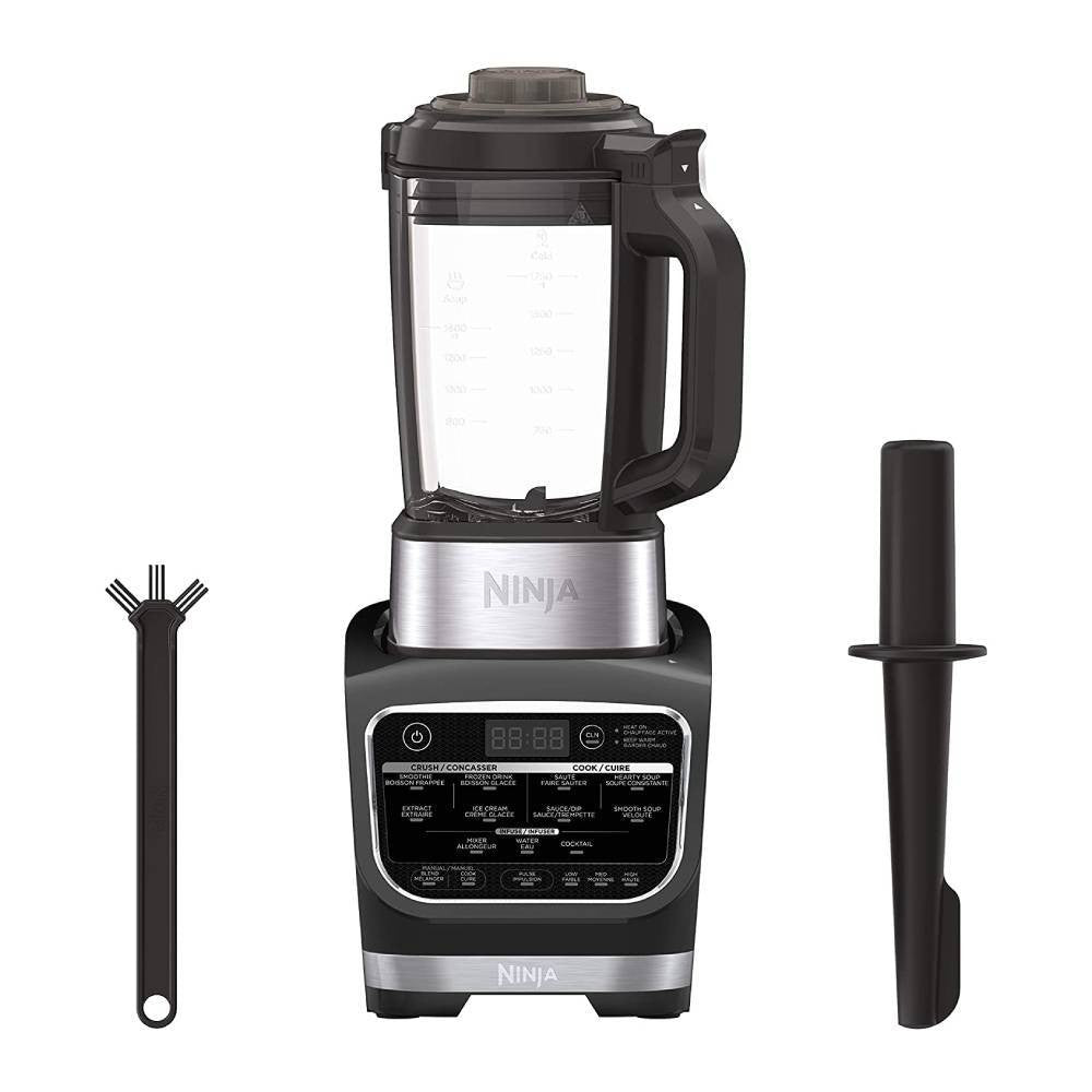 2025 Licuadora Ninja Foodi Fría y Caliente con 1400 Vatios Pico, Jarra de Vidrio Antiadherente (HB152), 64 oz, Negr