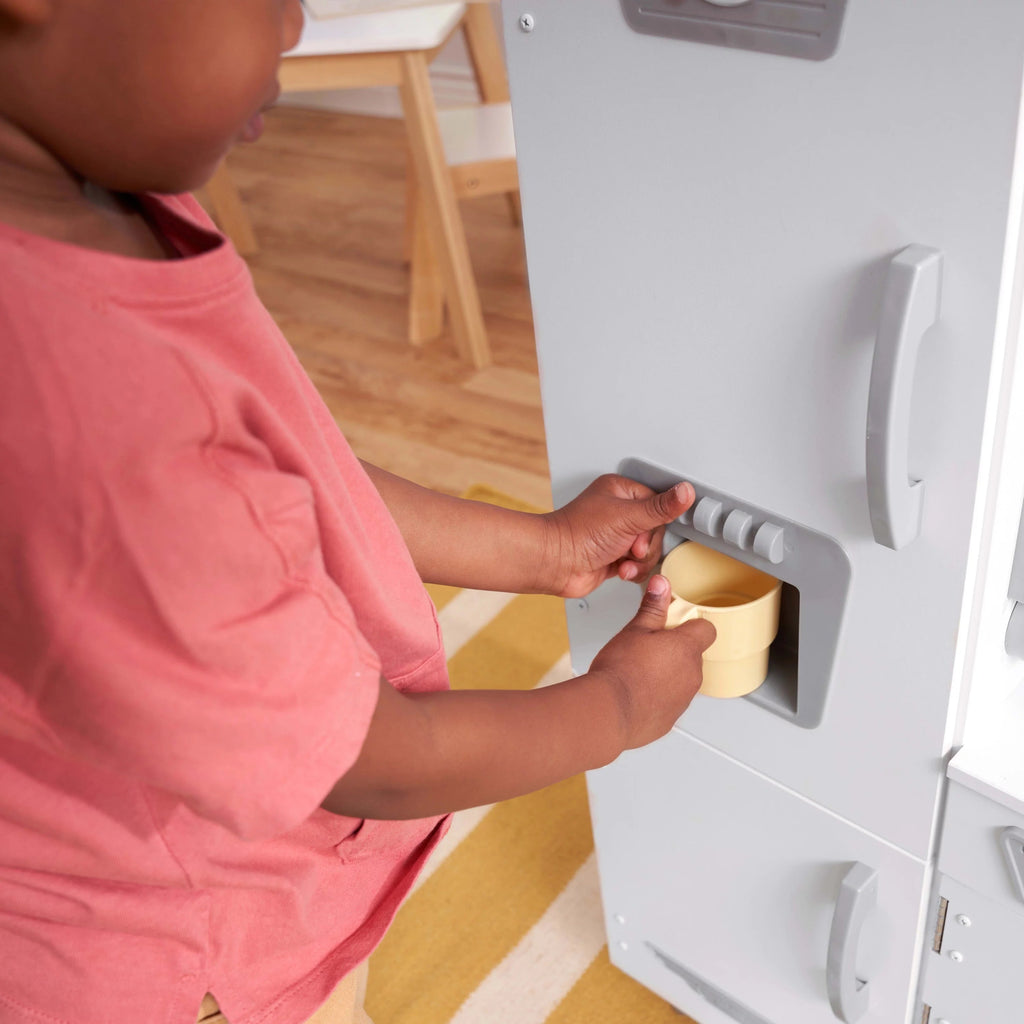 2025 Cocina de Juguete de Madera Vintage KidKraft Blanca con Fabricador de Hielo y Teléfono de Juguete