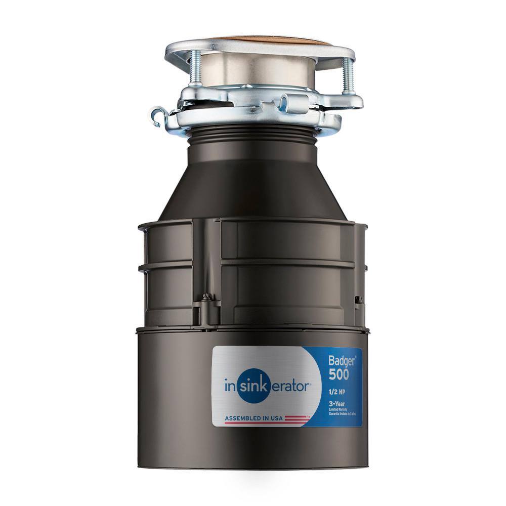 InSinkErator Badger 500 – Triturador de Desperdicios de Cocina de Alimentación Continua 1/2 HP