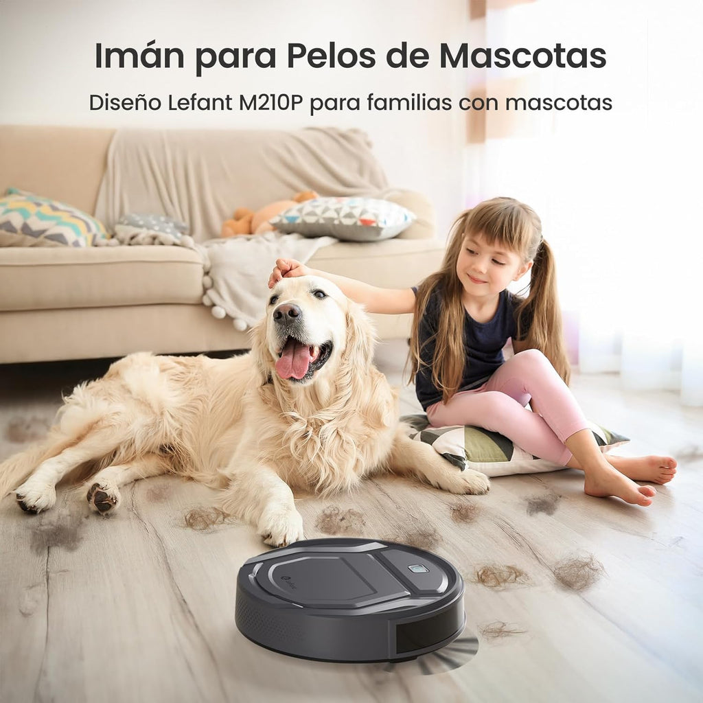 Robot Aspirador LEFANT M210 Pro 2200Pa, 120 Minutos de Autonomía, WiFi/App/Alexa, Sensor Mejorado Anti-Colisión y Anti-Caída, Navegación Inteligente, Delgado y Silencioso, 6 Modos de Limpieza