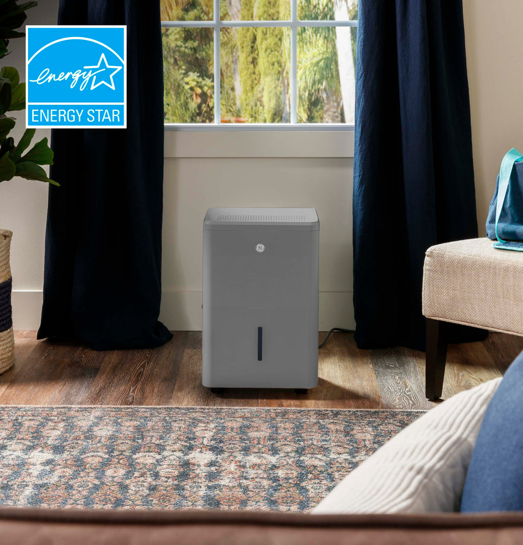2025 Deshumidificador Portátil Inteligente GE Energy Star® de 50 Pintas con Función Smart Dry para Espacios Húmedos