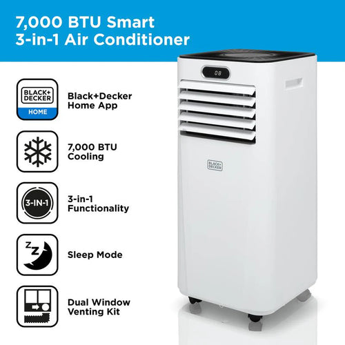 2025 Aire Acondicionado Móvil Inteligente Black+Decker BXAC40024GB 7000 BTU