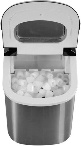 Máquina de Hielo Portátil para Encimera de 27 lb en Acero Inoxidable