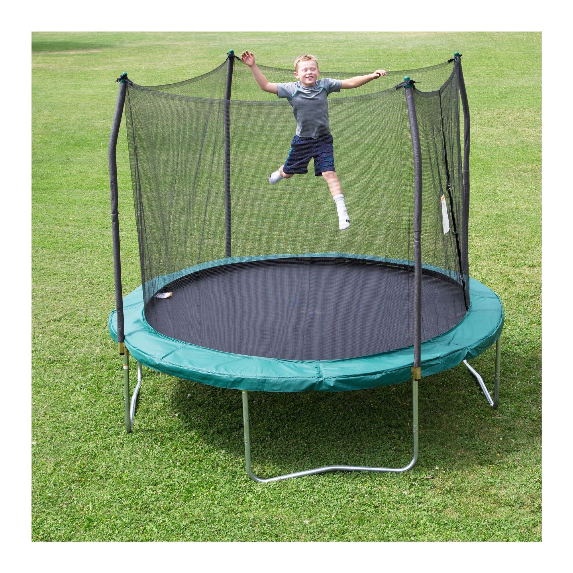 2025 Trampolín Redondo Skywalker Trampolines de 10 pies con Red de Seguridad, Verde
