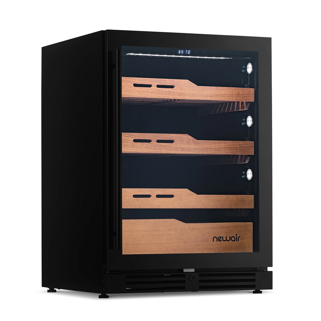 2025 Humidor eléctrico para puros Newair®, capacidad para 1,500 puros, empotrable o independiente