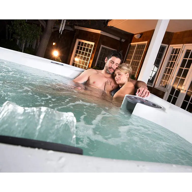 Lifesmart Spas – Spa rectangular Plug and Play 110 V, 5 personas, 23 chorros con ozonizador, color Espresso