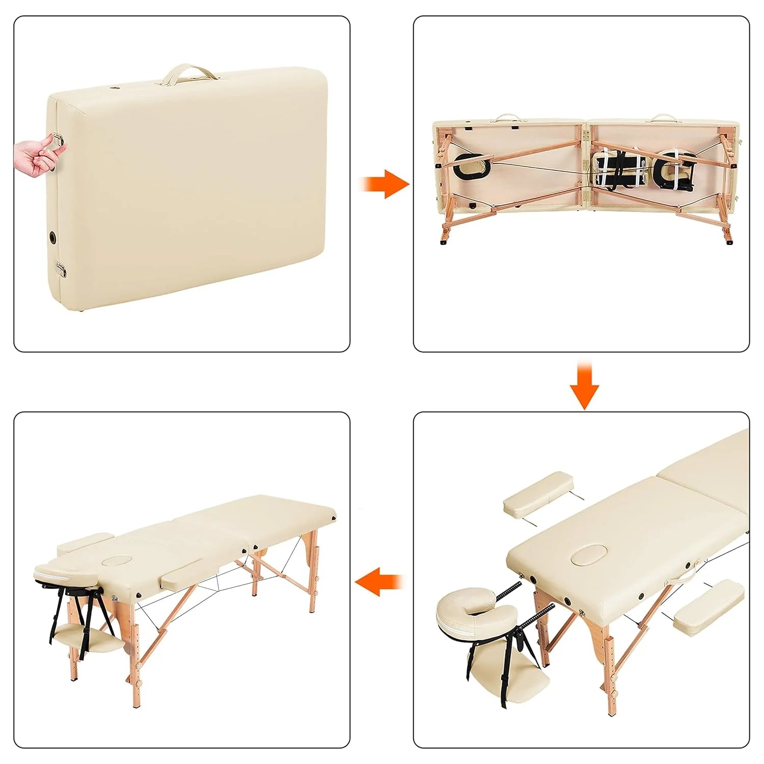 Mesa de Masajes Yaheetech – Mesa Plegable Portátil para Tratamientos, Pestañas, Spa – Mesa de Masaje Ajustable en 2 Secciones con Bolsa No Tejida, 24 pulgadas, Negra