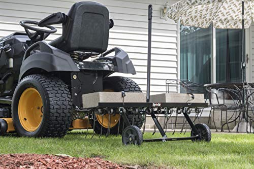 Agri-Fab 45-0295 Descompactador Manual de Césped de 48 Pulgadas con Dientes, Negro, Mediano