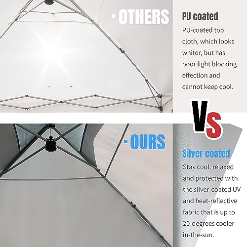 2025 Crown Shades Tente Pliante 10x10 Pieds, Tente Extérieure à DéploieCarpa Plegable Crown Shades 10x10 Pies, Carpa Exterior de Despliegue Rápido con Bolsa de Transporte con Ruedasment Rapide avec Sac de Transport à Roulettes