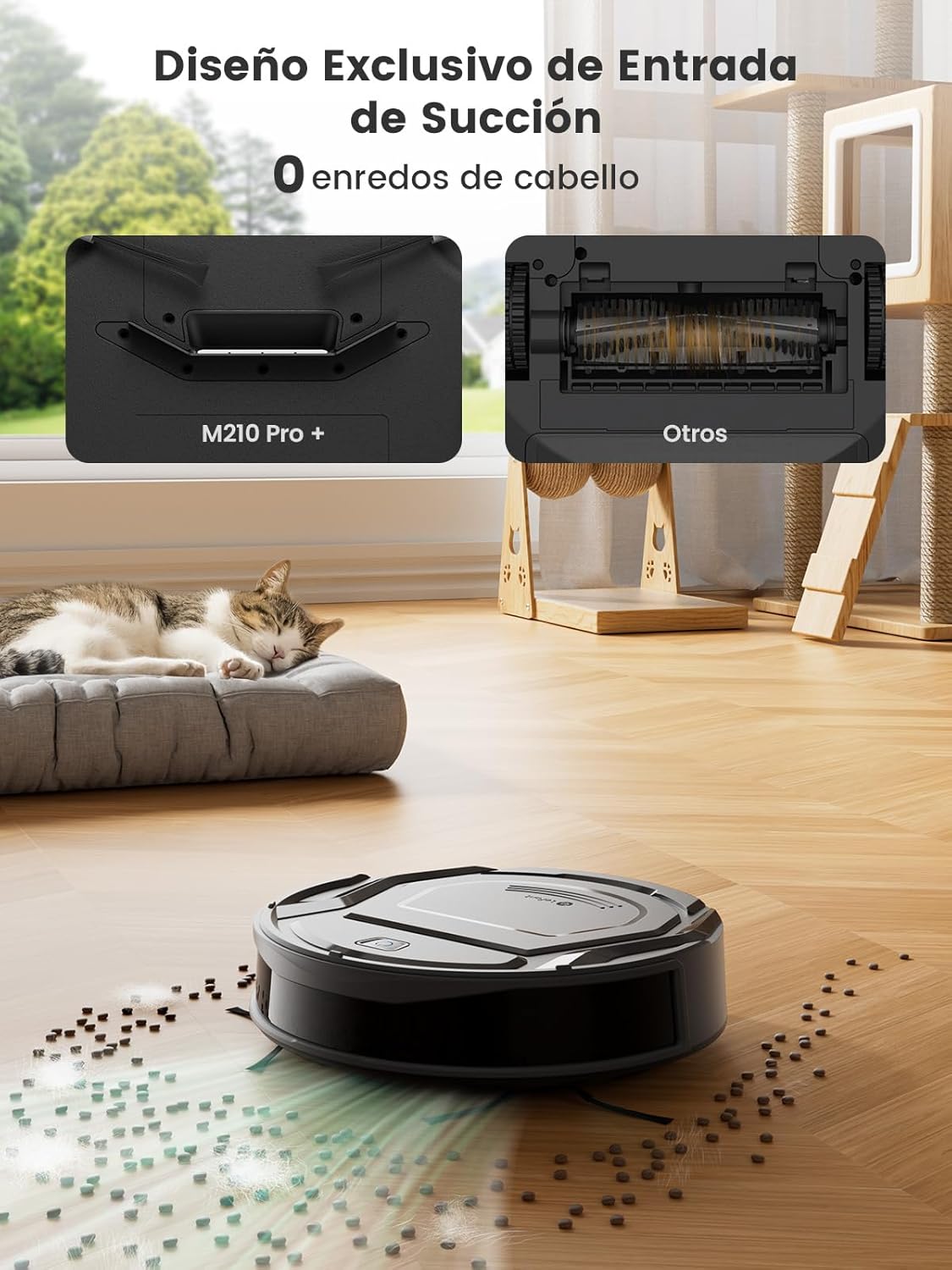 Robot Aspirador LEFANT M210 Pro 2200Pa, 120 Minutos de Autonomía, WiFi/App/Alexa, Sensor Mejorado Anti-Colisión y Anti-Caída, Navegación Inteligente, Delgado y Silencioso, 6 Modos de Limpieza