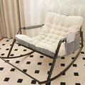 Sillón Lounge Moderno para Balcón, Acolchado, con Bolsillos Laterales, Mecedora de Exterior