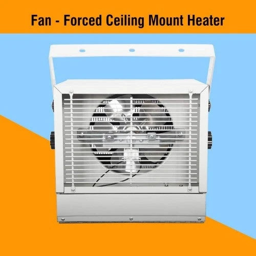 Calefactor de Techo con Ventilador Forzado KEN BROWN de 3000/4000/5000W con Controles de Perilla Doble para Garaje, Taller, Almacén o Área de Almacenamiento, Certificación de Seguridad ETL