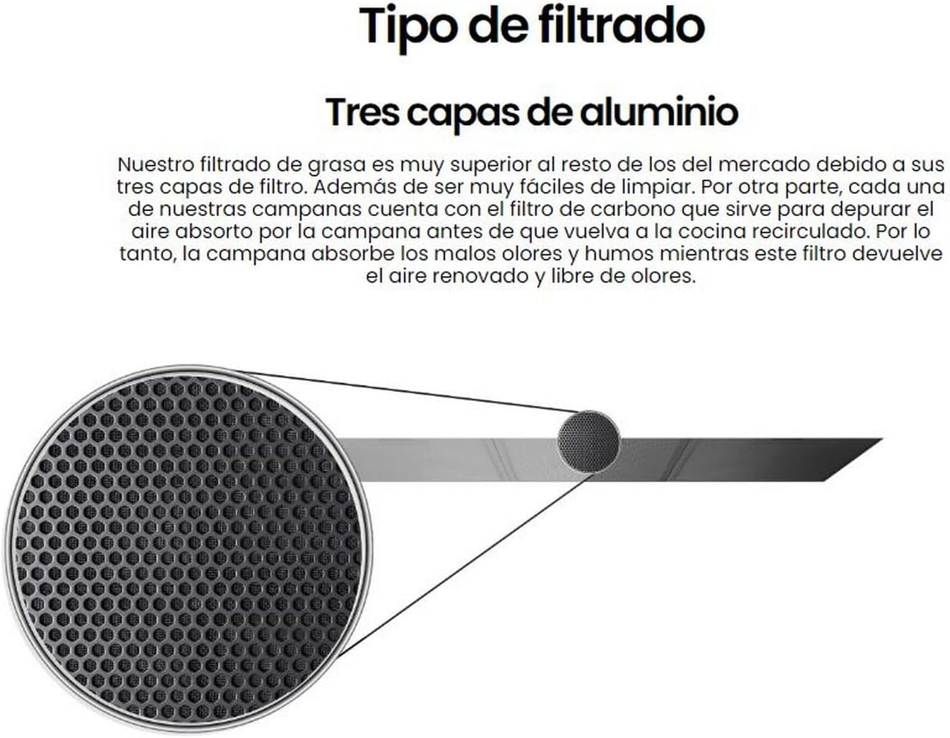 INFINITON Campana Extractora CMPT-A90I 800 m3/h de extracción, Ancho 90 cm, Diseño en T invertida, Touch Panel,4 Niveles de potencia de succión, Función Lampara, A, Inox