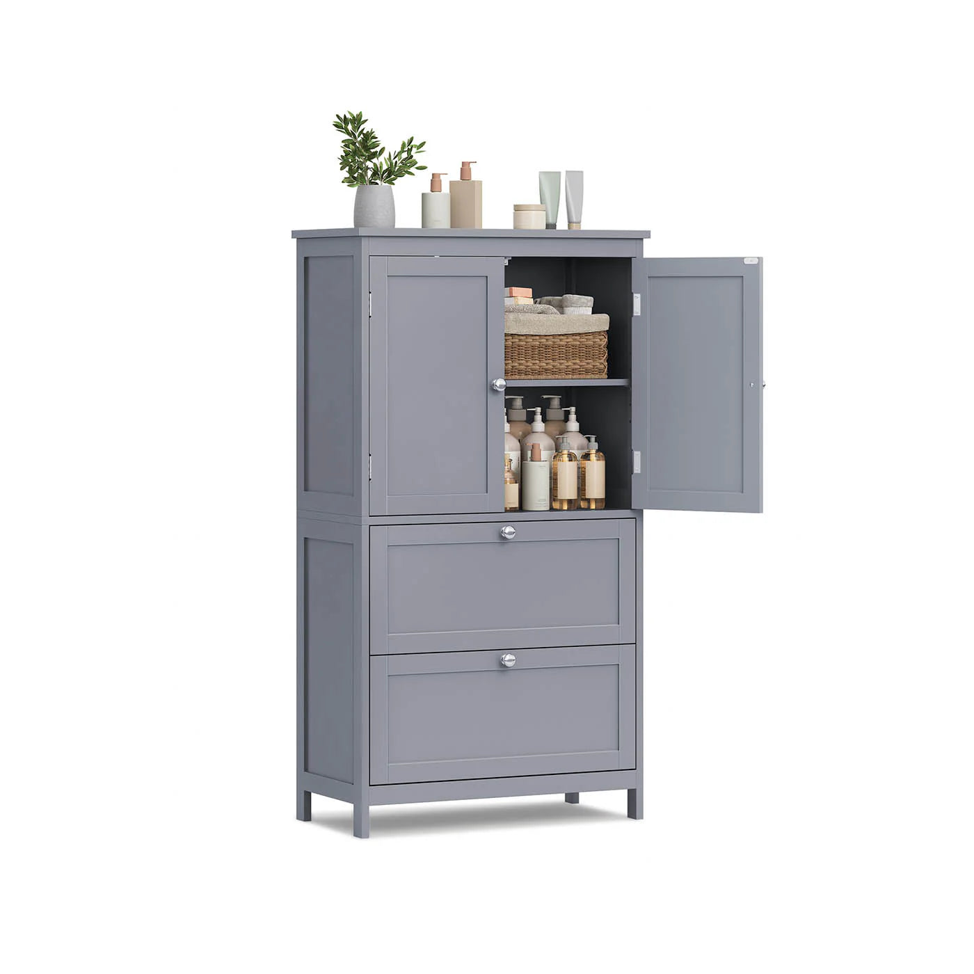 Mueble de Baño Armario de Cocina con 4 Puertas Estantes Regulables