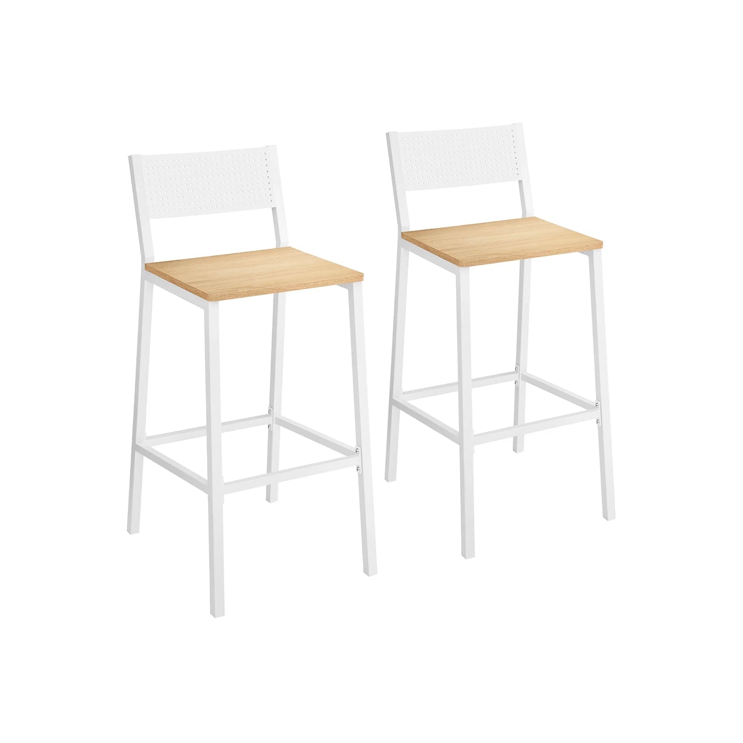 Juego de 2 Taburetes Altos de Cocina Gris Antracita y Negro