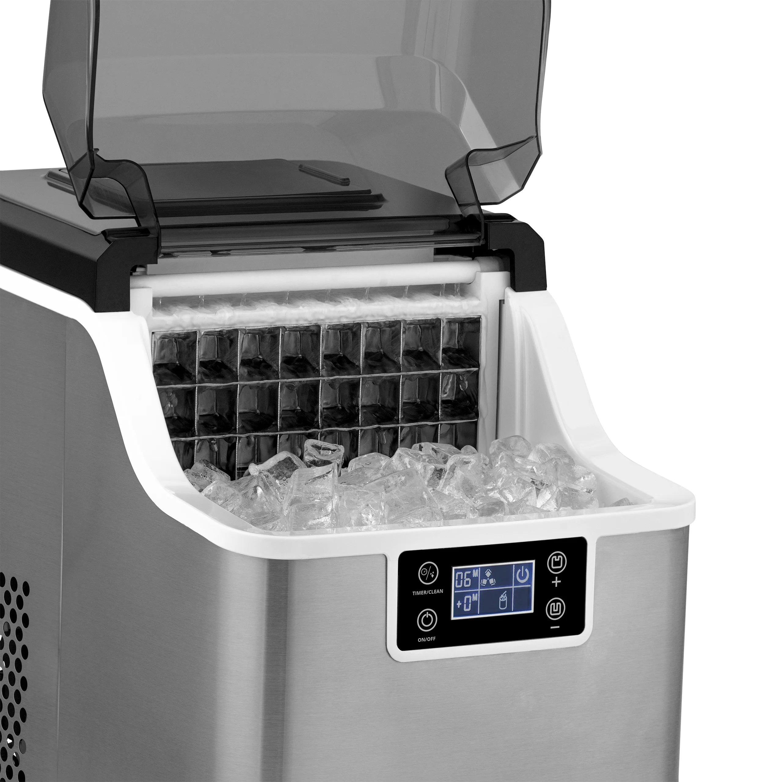 2025 Máquina de hielo de mostrador Newair® – Hielo transparente, 20 kg/día – Acero inoxidable