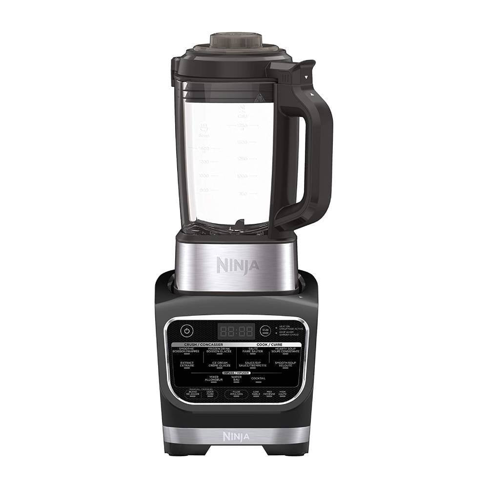 2025 Licuadora Ninja Foodi Fría y Caliente con 1400 Vatios Pico, Jarra de Vidrio Antiadherente (HB152), 64 oz, Negr