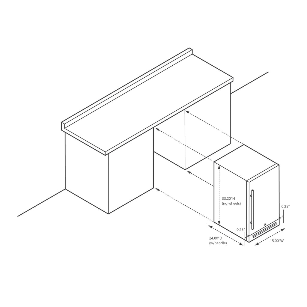 2025 Newair® Refrigerador Empotrable para Exteriores – 90 Latas – 15 Pulgadas