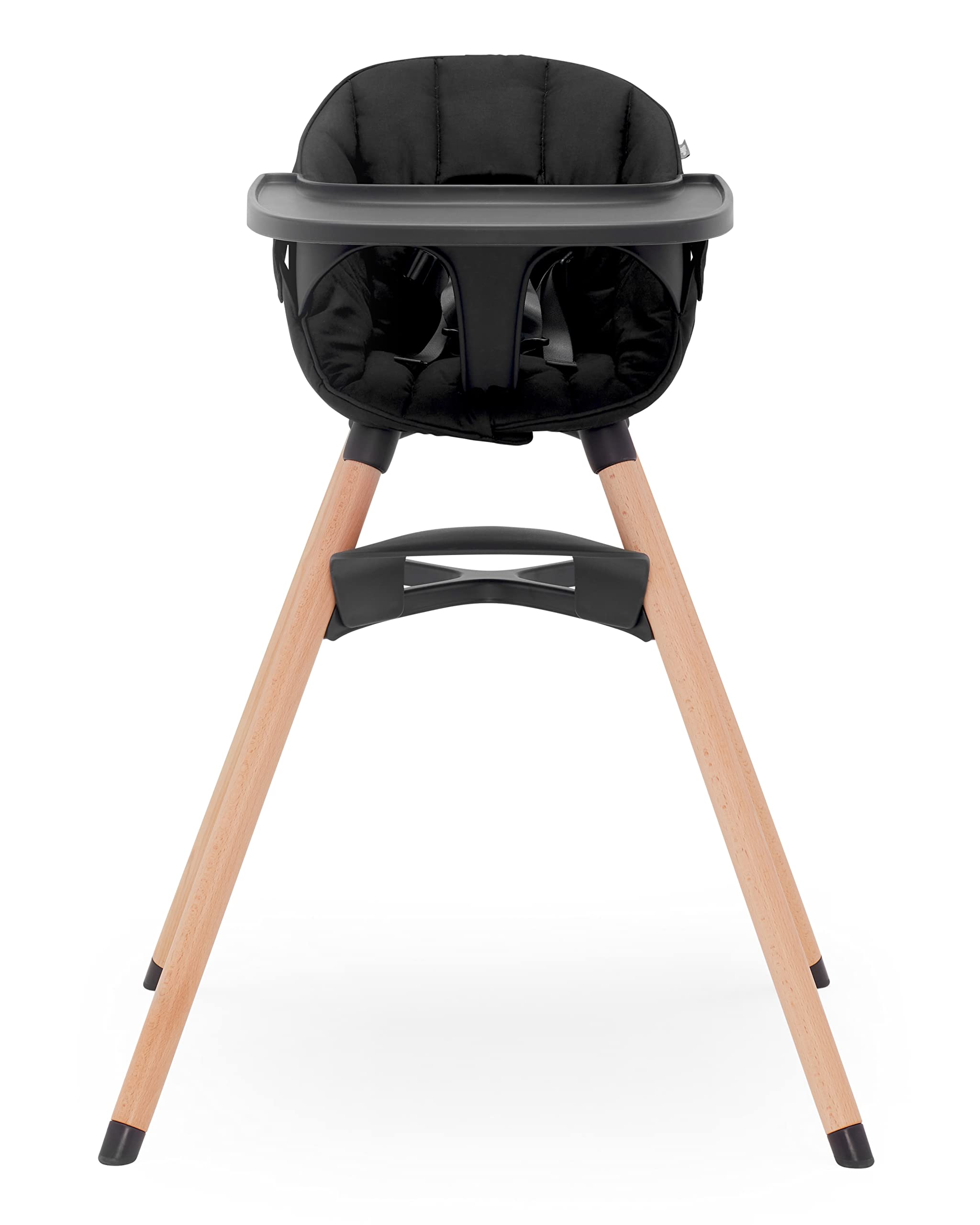 2025 Lalo The Chair Convertible 3-en-1 – Silla Alta de Madera para Bebés y Niños, con Bandeja Apta para Lavavajillas y Reposapiés Ajustable – Color Licorice