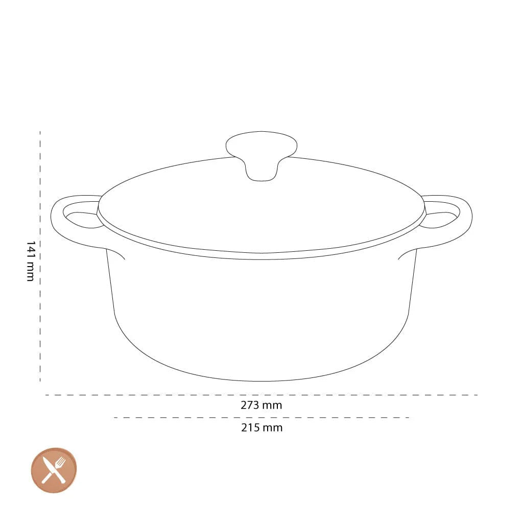 2025 Le Creuset - Sartén para asar / brasear Signature redonda Meringue 20 cm 2,4 l
