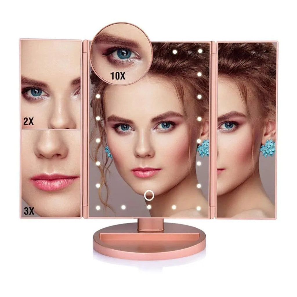 Espejo de Maquillaje con Luz – Espejo Inteligente de Tocador con Luces y Aumento 10X
