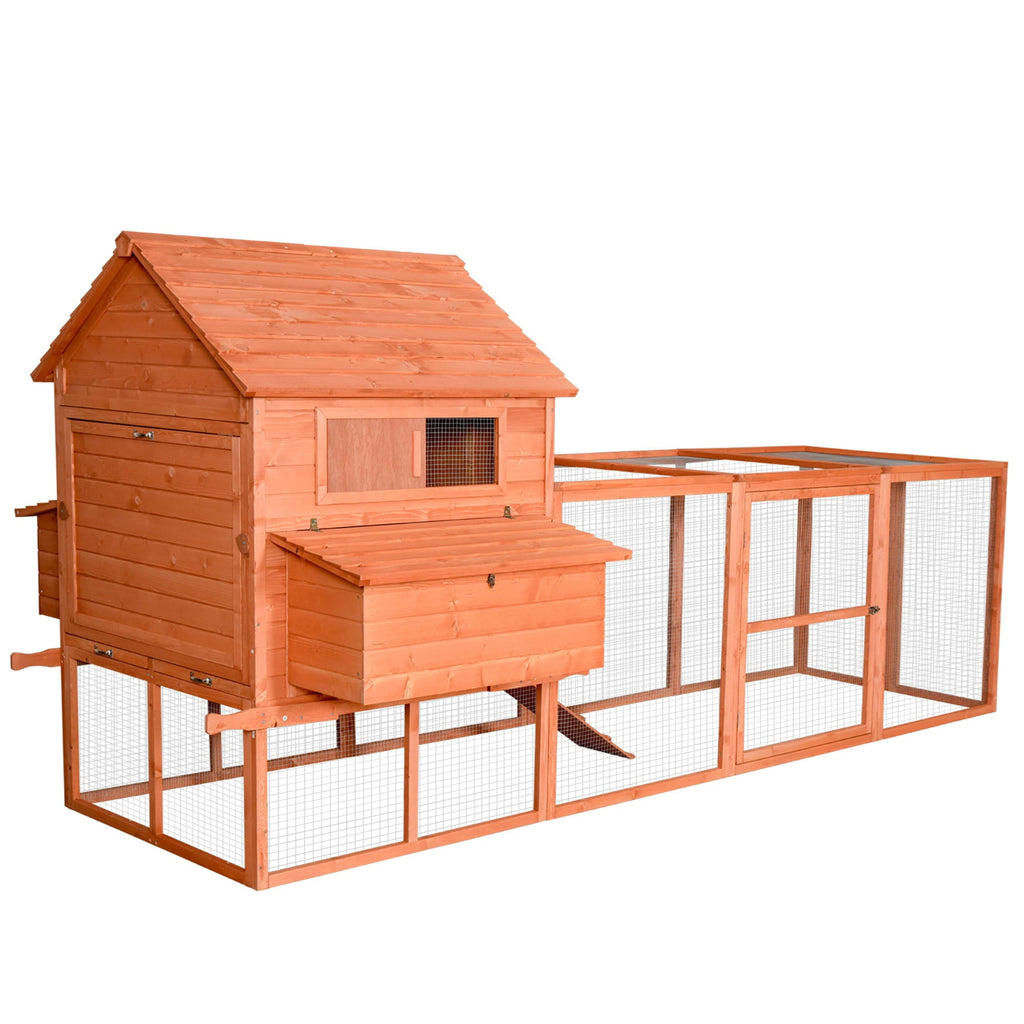 2025 Casa para Gallinas PawHut Grande con Corral, Casa para Patos, Gallinas y Aves de Corral