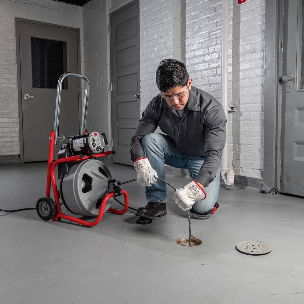 2025 K-400 Máquina de Limpieza de Drenajes 120V con Cable C-32IW de 3/8 in. x 75 ft., Set de 4 Herramientas y Guantes 52363