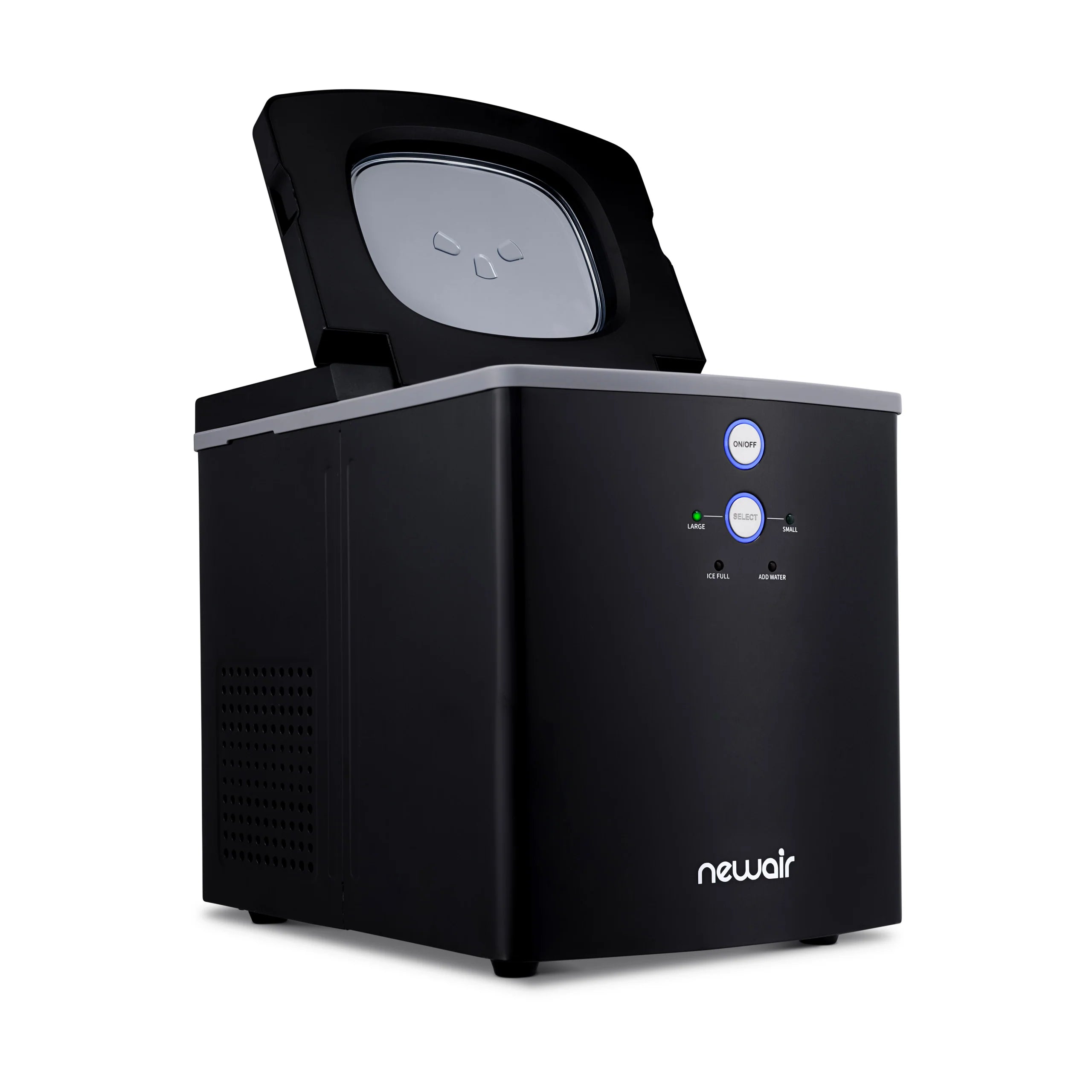 2025 Máquina de hielo de mostrador Newair® – Cubitos en forma de bola, 15 kg/día – Negro