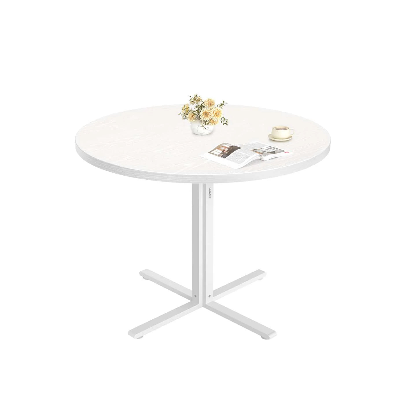 Mesa de comedor redonda pequeña impermeable de estilo rústico