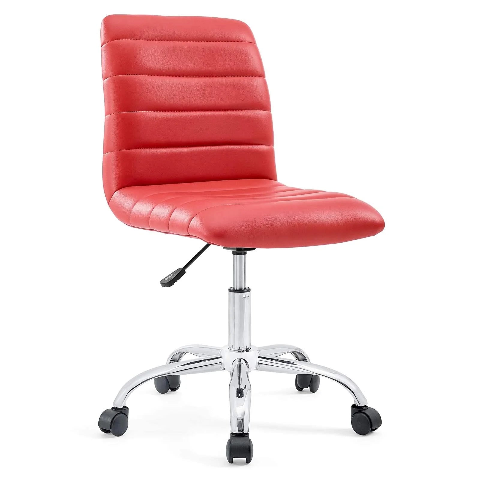 Silla de Oficina Giratoria sin Reposabrazos con Respaldo Medio Acanalado Ripple en Verde Brillante