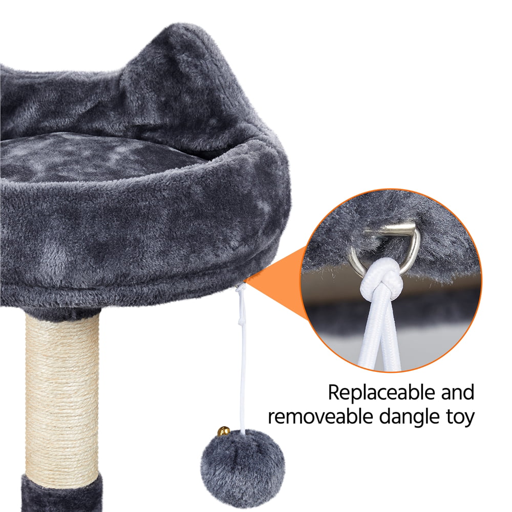 Árbol para Gato de Gran Formato Topeakmart 175 cm con 2 Cuevas y Rascadores, Gris Oscuro