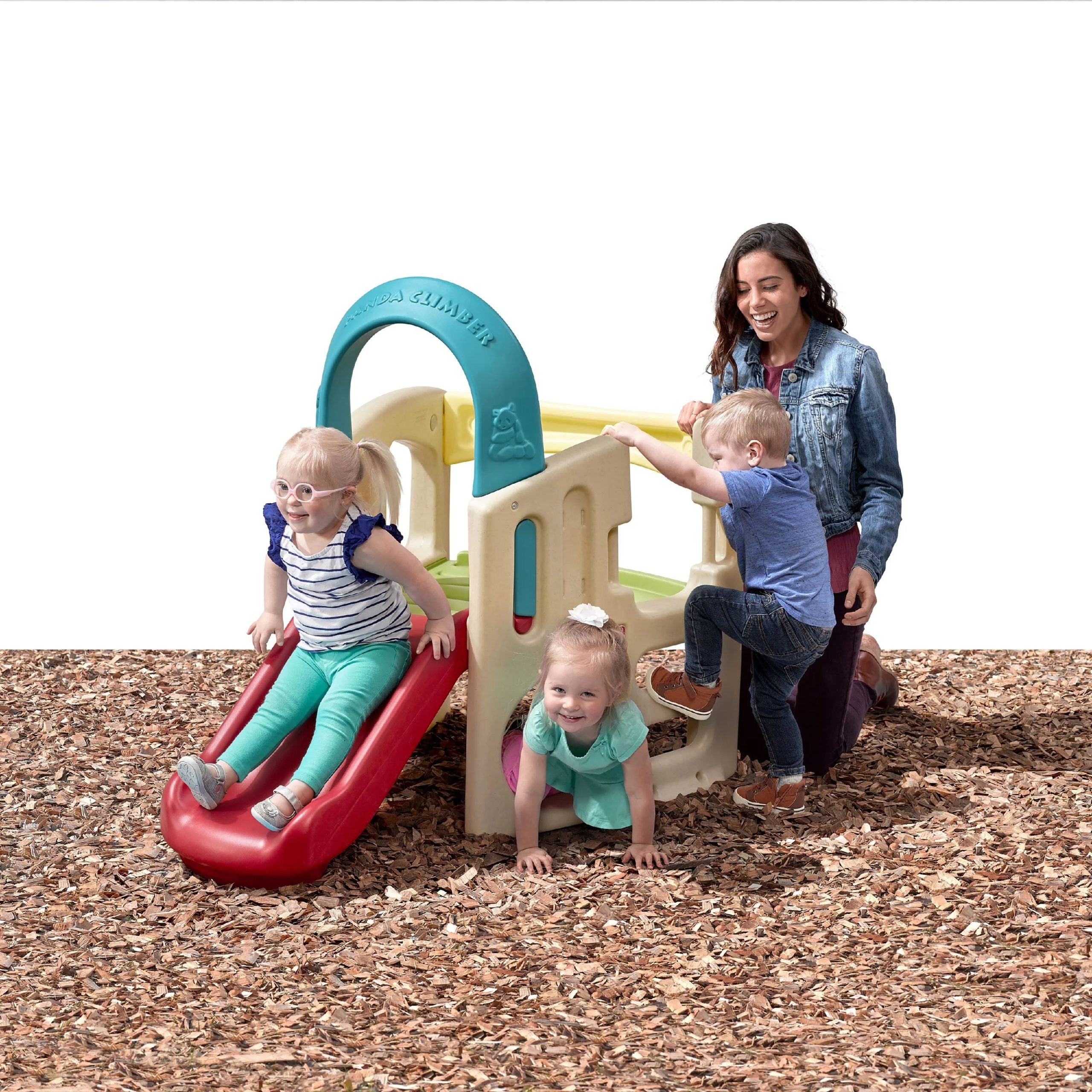 2025 Step2 Panda Climber Set de Juego al Aire Libre con Tobogán para Niños Pequeños