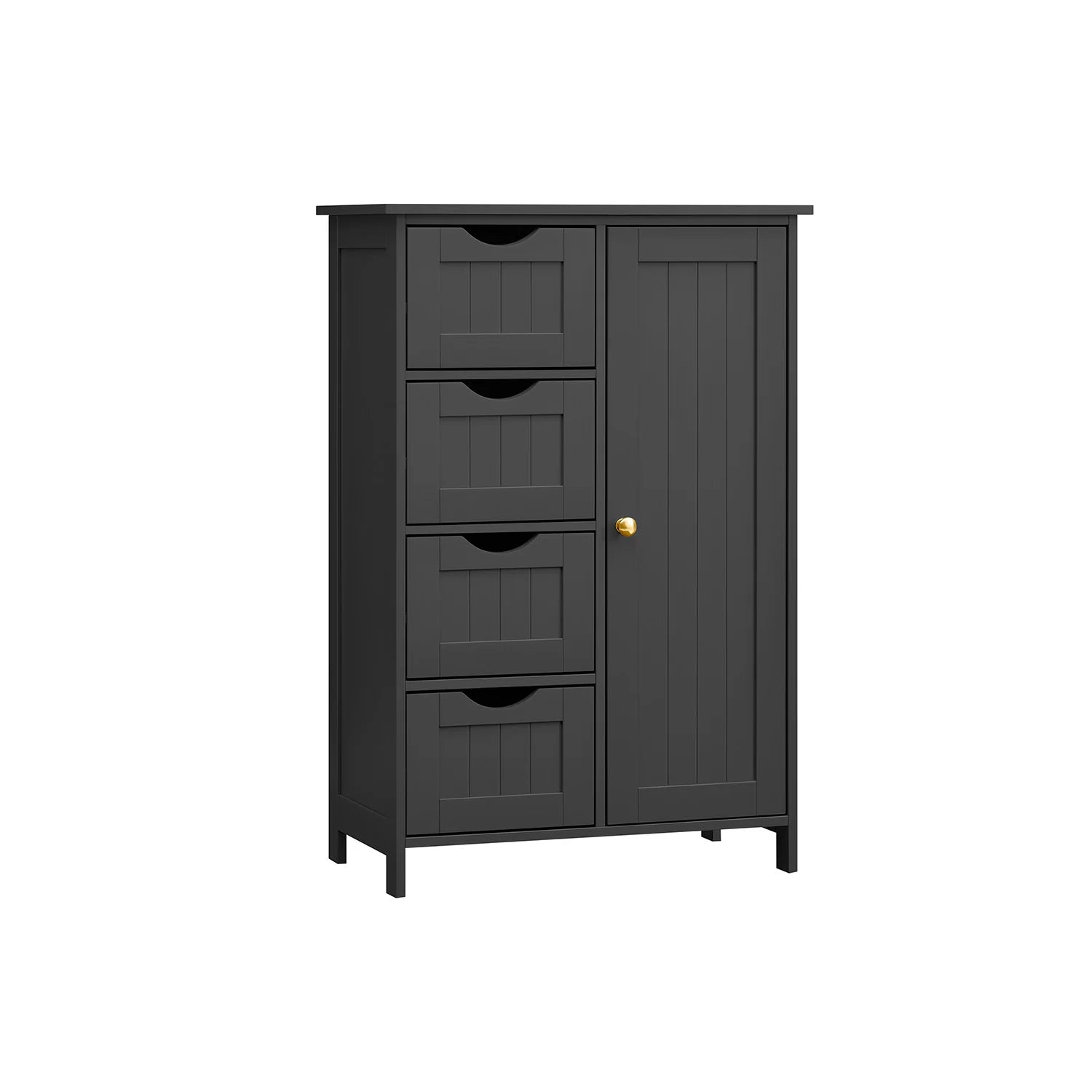 Armario de Baño Estrecho Cómoda con Cajones Estante Ajustable