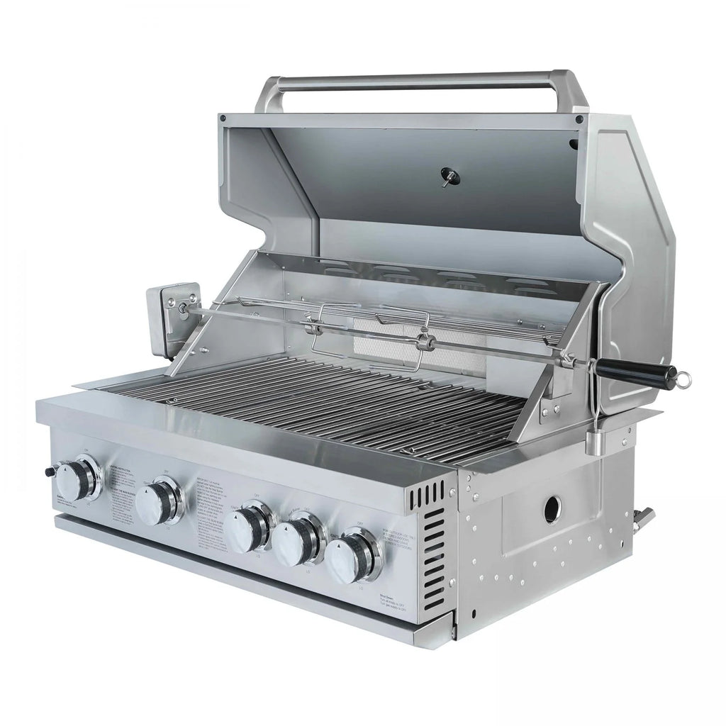 Mueble De Barbacoa A Gas Con 4 Quemadores Y Asador  Oviala
