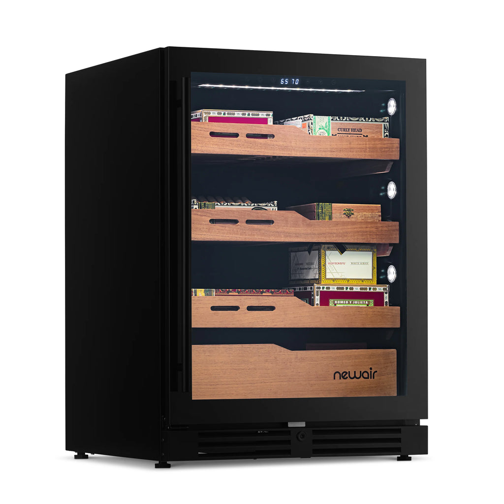 2025 Humidor eléctrico para puros Newair®, capacidad para 1,500 puros, empotrable o independiente