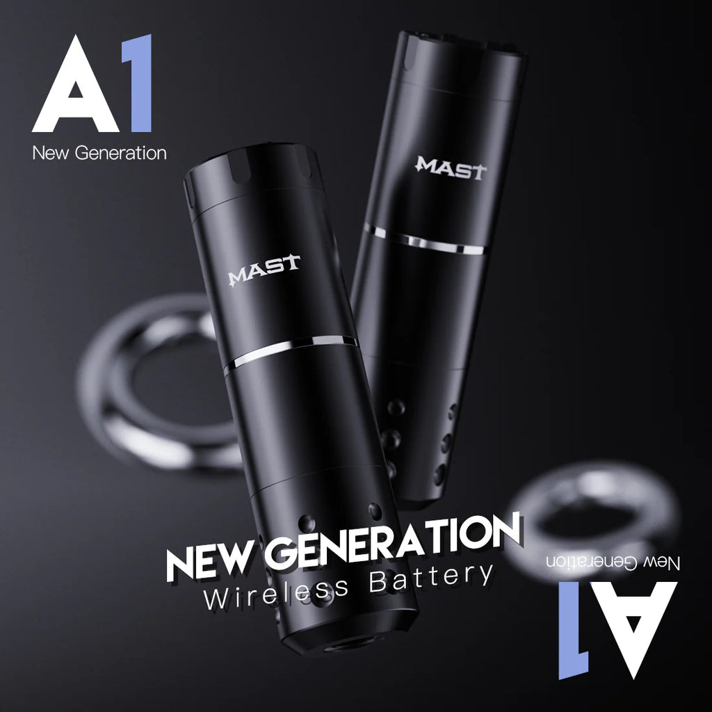 Kit de Máquina de Tatuaje Inalámbrica Mast A1 con 20 Agujas de Cartucho