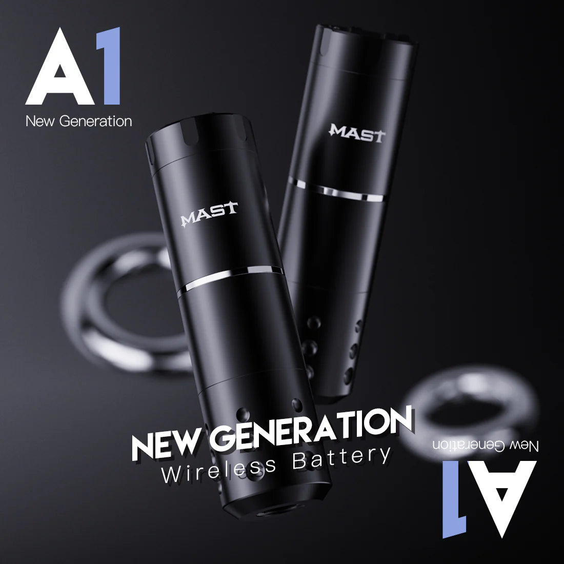 Kit de Máquina de Tatuaje Inalámbrica Mast A1 con 20 Agujas de Cartucho