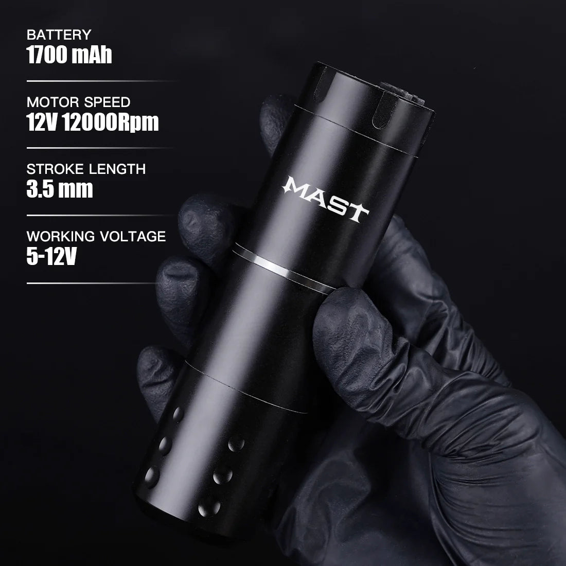 Kit de Máquina de Tatuaje Inalámbrica Mast A1 con 20 Agujas de Cartucho
