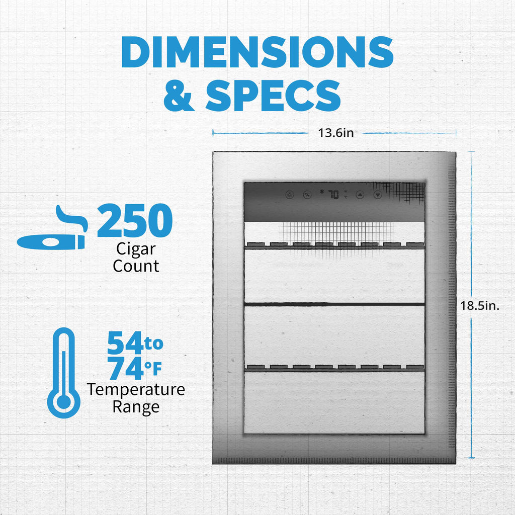 2025 Humidificador Eléctrico para Puros Newair con Opti-Temp™ – Capacidad para 250 Puros