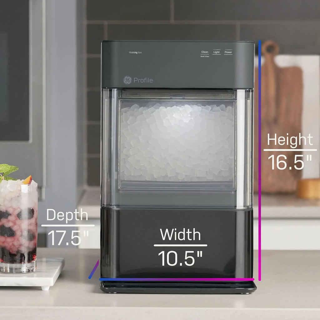 2025 GE Profile Opal 2.0 – Máquina de hielo tipo nugget con depósito de 0,75 galones, acero inoxidable