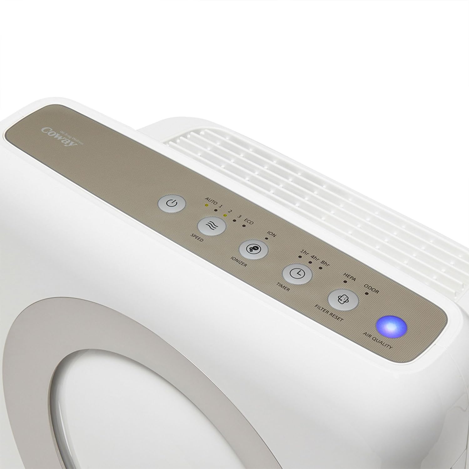 Purificador True HEPA con Monitoreo de Calidad de Aire, Modo Automático, Temporizador, Indicador de Filtro y Modo Eco, 16.8 x 18.3 x 9.7 pulgadas, Blanco