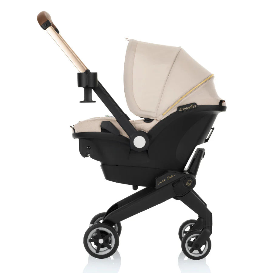 2025 Evenflo Shyft DualRide Combo Arnés-Capazo para Bebé Edición Limitada con Tela Green & Gentle