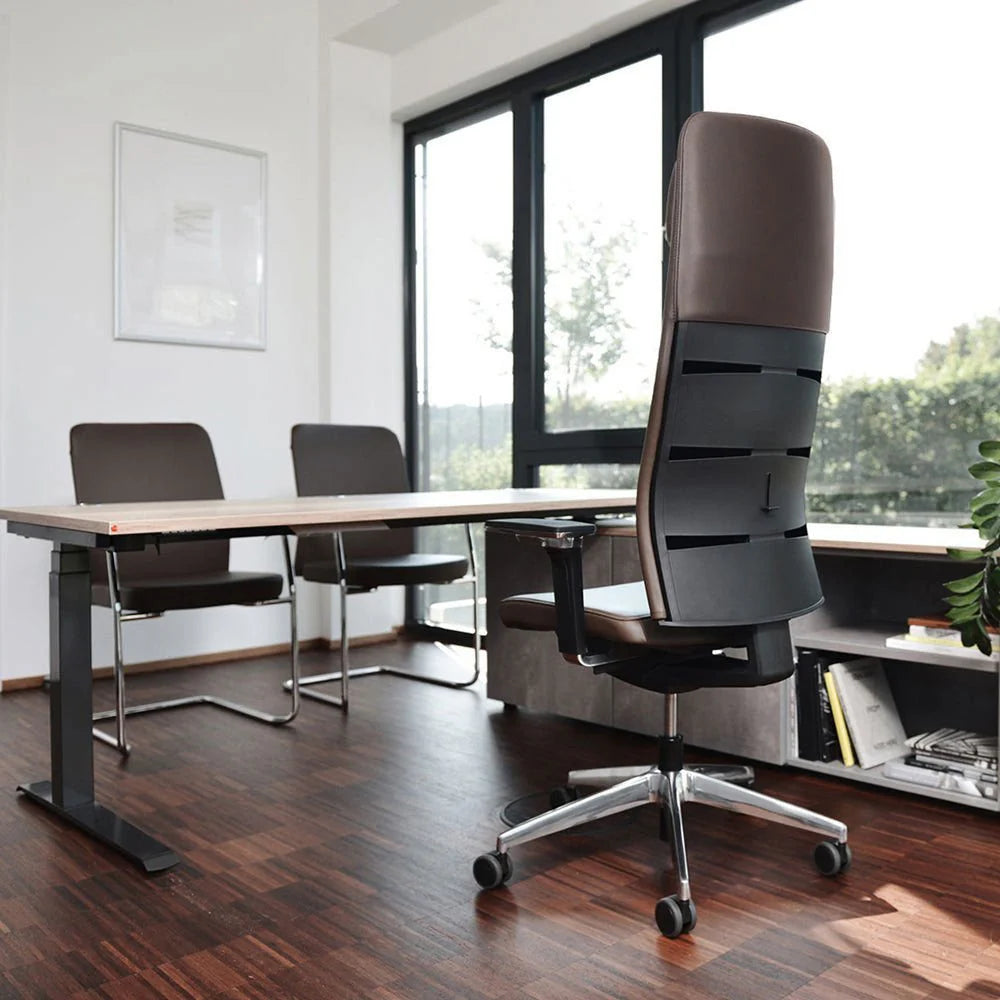 2025 Sillón Ejecutivo Ergonómico de Cuero Auténtico lento Matrix MT14 – EL SILLÓN EJECUTIVO para un Trabajo Cómodo – Fabricado en Alemania – Garantía de 30 Años