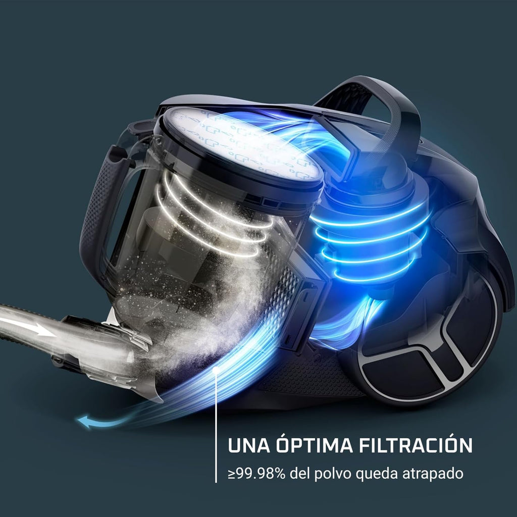 Rowenta Compact Power XXL Aspiradora sin Bolsa, Motor Eficiente Energéticamente de 900W, Filtración Ciclónica Avanzada, Depósito Extra Grande de 2.5L, Compacta, Kit Clásico, Modelo RO4B23
