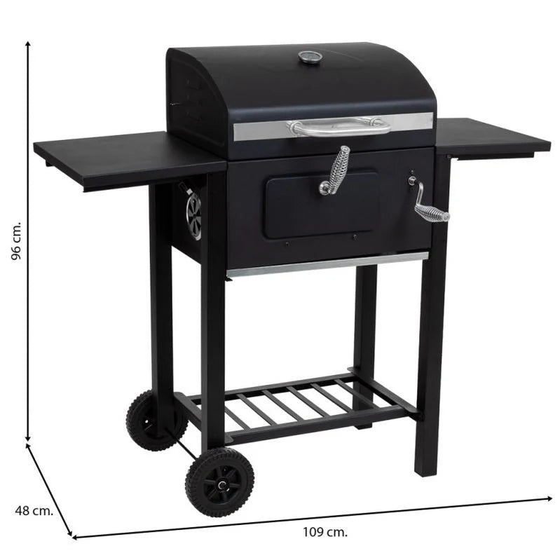 Barbacoa Carro De Metal Negro